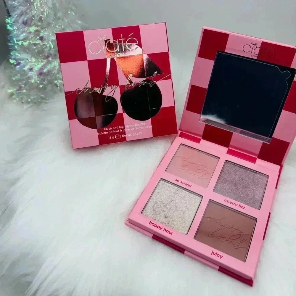 CIATÉ LONDON Cherry Bomb Blush and Highlighter Palette in Light Medium